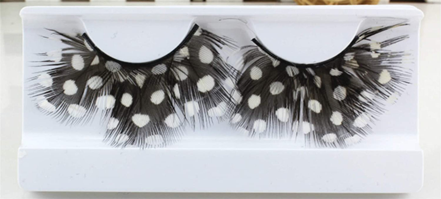 Dorisue Party Feather Eyelashes Fright Night Sexy leopard print Tiger Fake Eyelashes Party Cosplay Costume Feather False Eye Lashes dramatic design P5