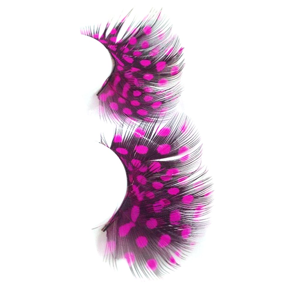 Feather Eyelashes Pink Eyelashes With Peacock Butterfly Long Halloween Eyelashes Hot Pink Feather Eyelashes Mink Eyelashes Dramatic Costume eyelashes for Vegas Show Extra Extension fake feathers p10