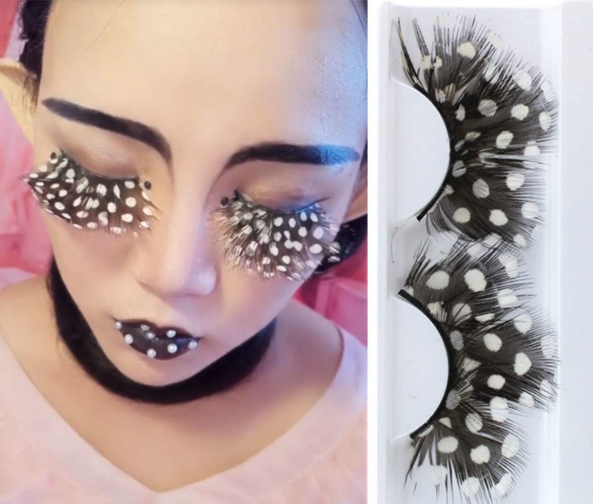 Dorisue Party Feather Eyelashes Fright Night Sexy leopard print Tiger Fake Eyelashes Party Cosplay Costume Feather False Eye Lashes dramatic design P5
