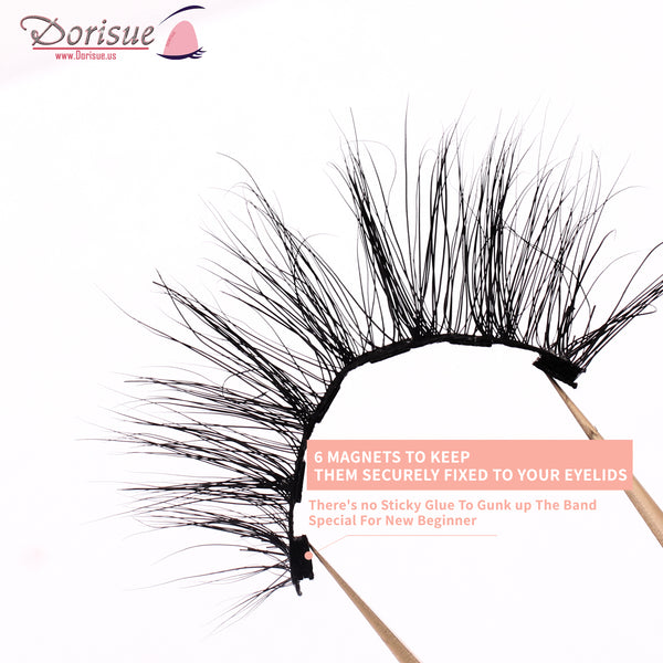 Dorisue Eyelashes Magnetic Medium Cat Eye 100% premium mink Reusable 40+ Flare shape Hight Quality magnetic lashes L1