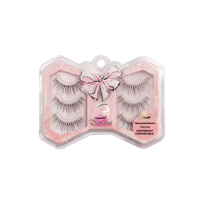 Dorisue Natural eyelash hooded eyes natual look thin and short 3 pairs lashes Q7