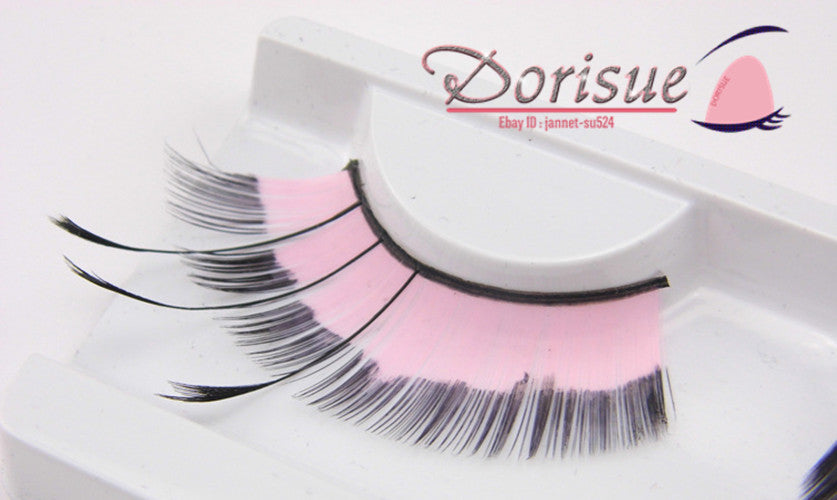 Dorisue Halloween Eyelashes Light Pink for eyelash extensions Goth Princess Pink Lash Kit Cosplay barbie doll Feather Lashes