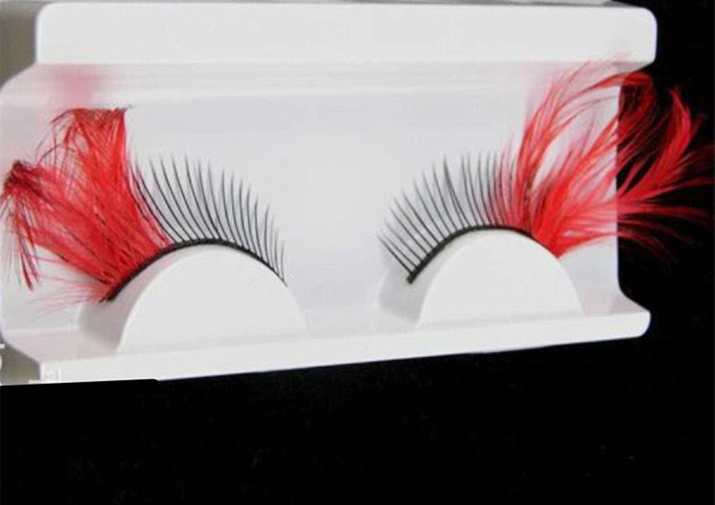 Dorisue Sexy Red feather lashes Red Flaire Halloween eyelashes Long Extra extension false eye Makeup Party Queen lover one pair P11