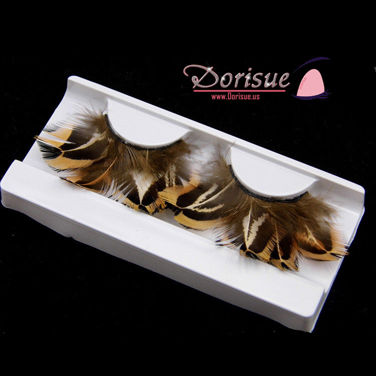 3D Sexy Tiger P6 Print Fake Eyelashes Handmade Feather Eyelash theatre show Dance Costume Halloween
