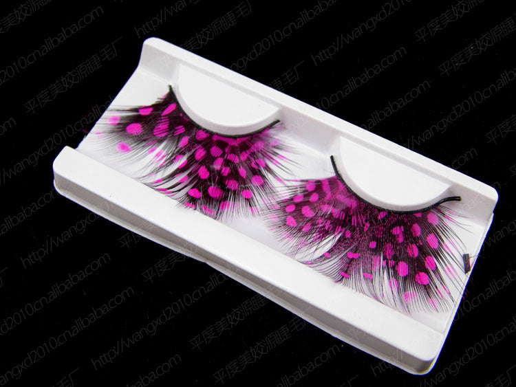 Dorisue Feather Eyelashes Pink Eyelashes With Peacock Butterfly Long Halloween Eyelashes Hot Pink Feather Eyelashes Mink Eyelashes Dramatic Costume eyelashes for Vegas Show Extra Extension fake feather lashes P10