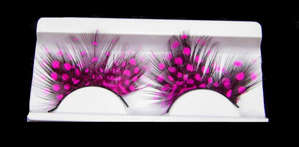 Feather Eyelashes Pink Eyelashes With Peacock Butterfly Long Halloween Eyelashes Hot Pink Feather Eyelashes Mink Eyelashes Dramatic Costume eyelashes for Vegas Show Extra Extension fake feathers p10