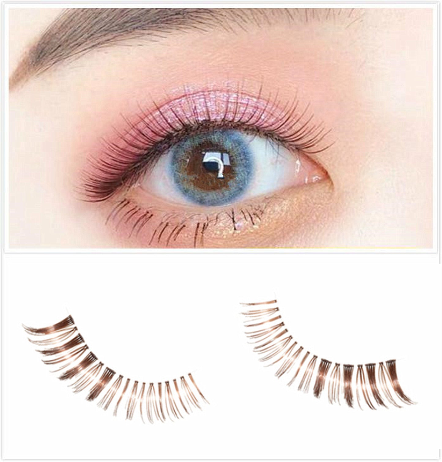 5B Dorisue Natural false eyelashes Brown Eyelashes 3D Light Color False Eyelashes Short Handmade lashes wispies Natural False Eyelashes Eye Makeup Fake Eyelashes 5 Pairs eyelashes pack