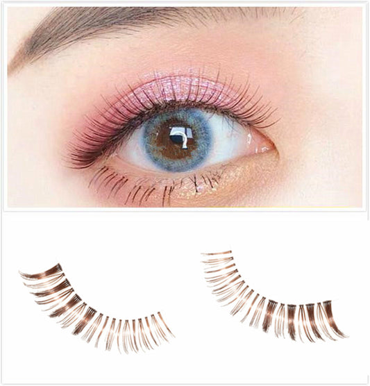 5B Dorisue Natural false eyelashes Brown Eyelashes 3D Light Color False Eyelashes Short Handmade lashes wispies Natural False Eyelashes Eye Makeup Fake Eyelashes 5 Pairs eyelashes pack