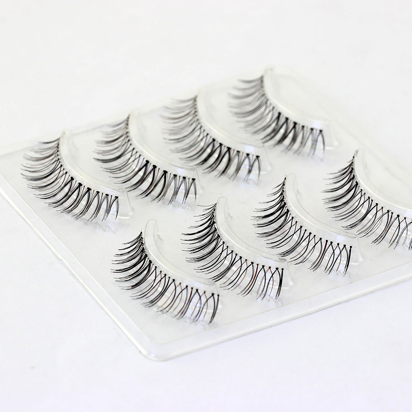 Women E5 Light fluttery mini False Lashes Black and Brown Wispy attention-grabbing look lashes 4 lashes Pack