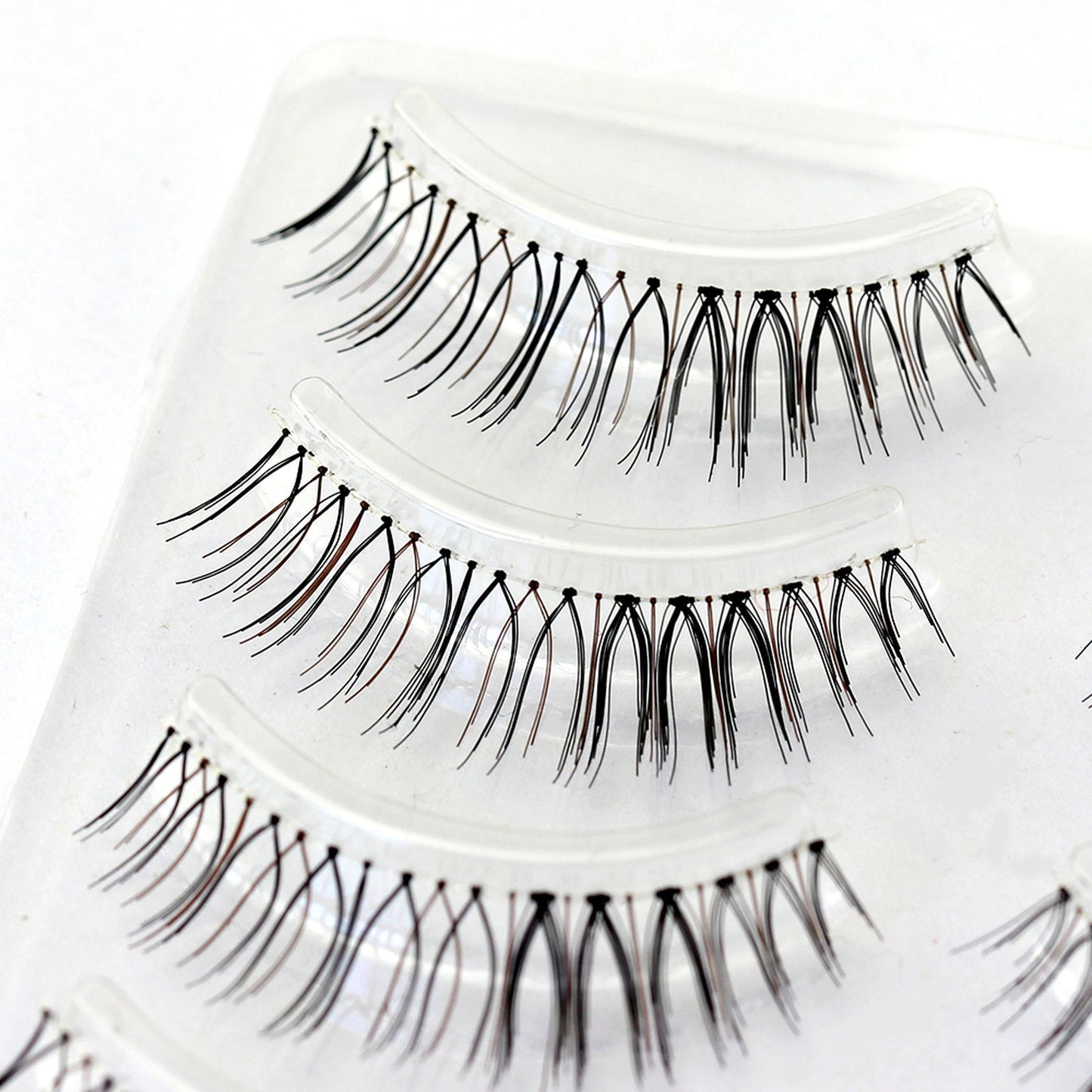Women E5 Light fluttery mini False Lashes Black and Brown Wispy attention-grabbing look lashes 4 lashes Pack