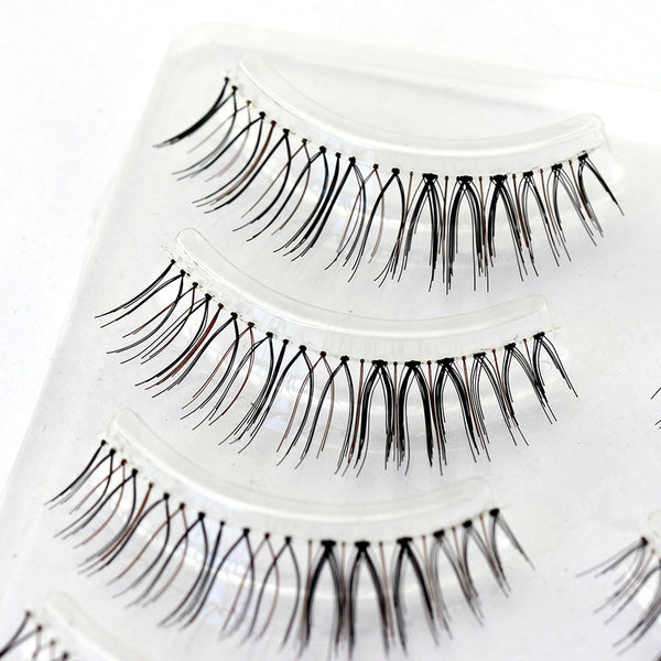 Women E5 Light fluttery mini False Lashes Black and Brown Wispy attention-grabbing look lashes 4 lashes Pack