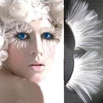 Dorisue White halloween lashes Peacock feather eyelashes The White Queen Dramatic eyelashes