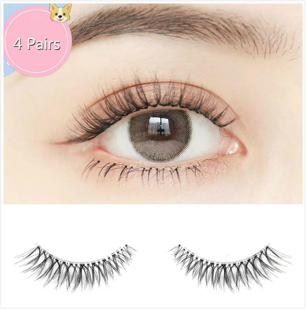 Dorisue Natural looking false eyelashes Short lashes Lightweight 4 eyelashes pack lashes pack