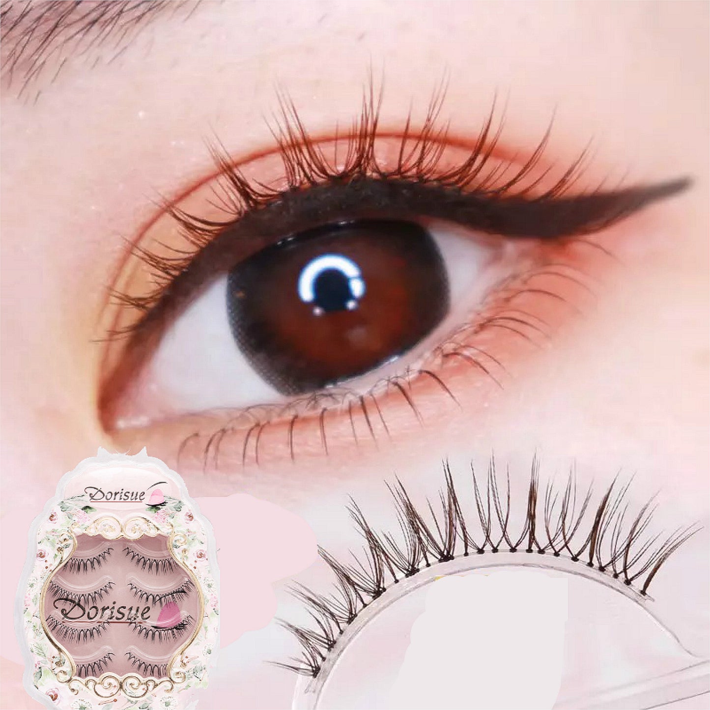 Dorisue Natural looking false eyelashes Short lashes Lightweight 4 eyelashes pack lashes pack