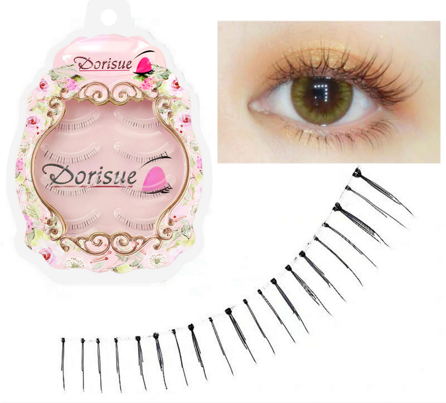 Dorisue Bottom Lashes Eyelashes Natural look Black Bottom eyelashes 4 Pairs  Look Real Thin and Lightweight Lower eyelashes