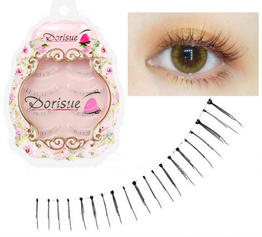 Dorisue Bottom Lashes Eyelashes Natural look Black Bottom eyelashes 4 Pairs  Look Real Thin and Lightweight Lower eyelashes