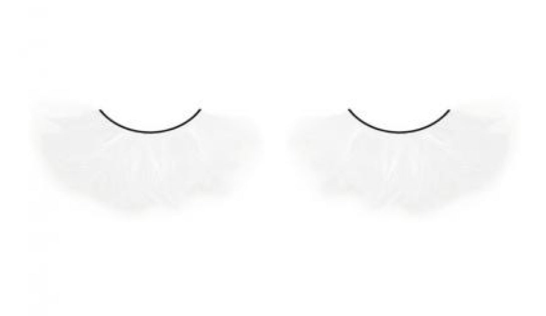 Dorisue Feather Eyelashes White Spike —White Feather Eyelashes | Classic Stage Ballet Performance Fluffy Lash for Snow Queen Cosplay, Anime Characters, Ice Themed Events, Theatrical, Reusable (White/Ivory) P17