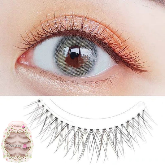 Dorisue 3D False Eyelashes Extensions Black and Brown Mink Lashes Strip Women's Lashes Handmade Soft 4 lashes pack