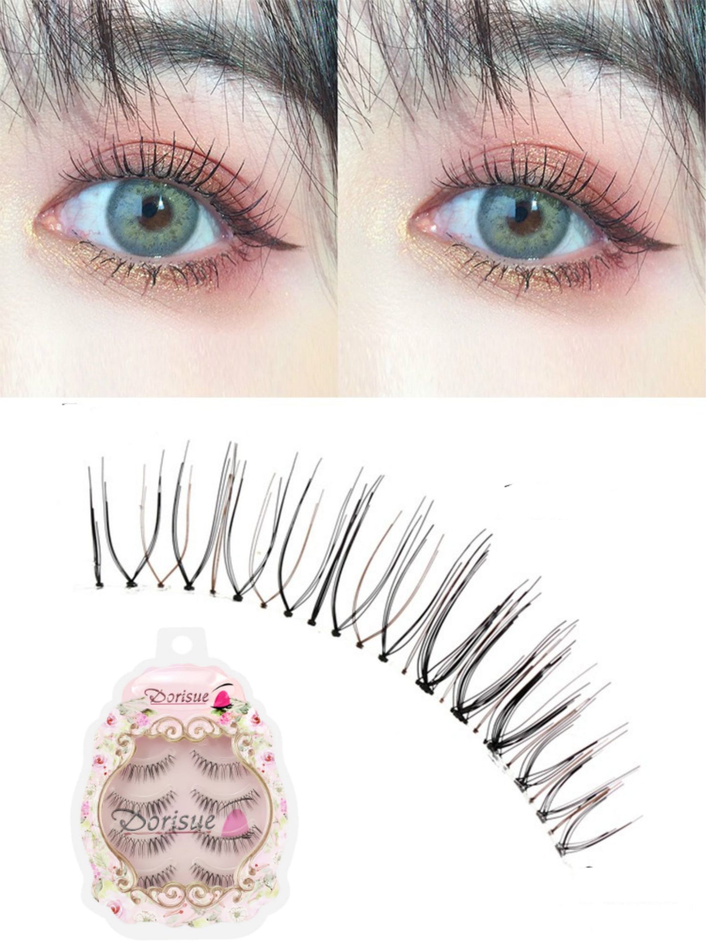 Women E5 Light fluttery mini False Lashes Black and Brown Wispy attention-grabbing look lashes 4 lashes Pack