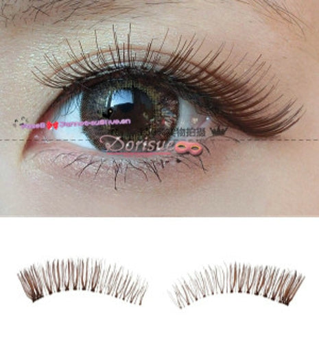(5B)Dorisue Natural false eyelashes Brown Eyelashes 3D Light Color False Eyelashes Short Handmade lashes wispies Natural False Eyelashes Eye Makeup Fake Eyelashes 5 Pairs eyelashes pack