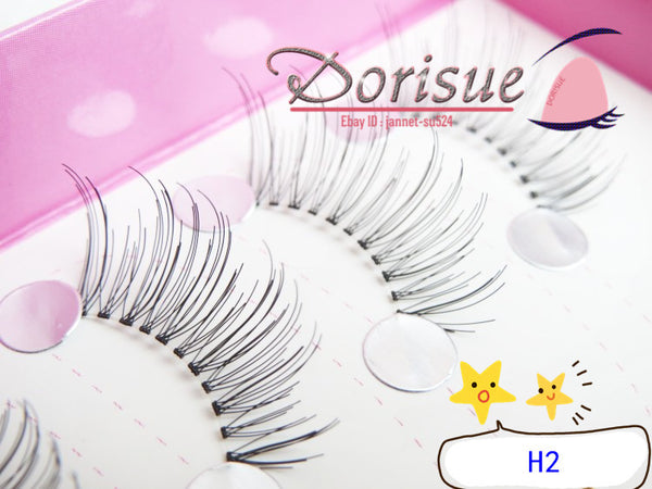 Dorisue Half Mini Corner Winged False eyelashes Cute eye lashes Fake lashes Light Volume eyelashes pack for Women's Makeup Handmade Soft 5 lashes pack