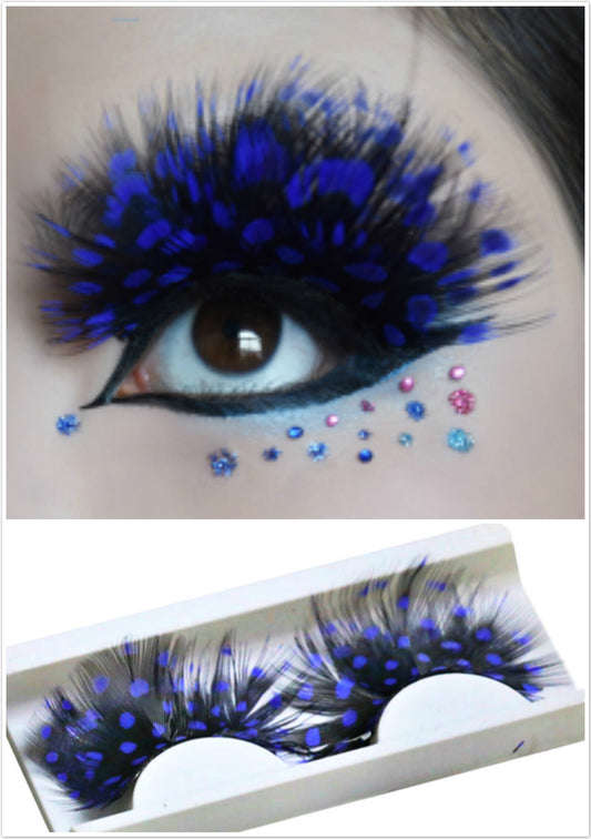 Dorisue Mermaid Party Lashes Anime lashes Blue Eyelashes Dark Blue colored Cosplay blue vessel lashes 3d False Eyelashes Extension for Women Girls Night show Costume lashes for woman