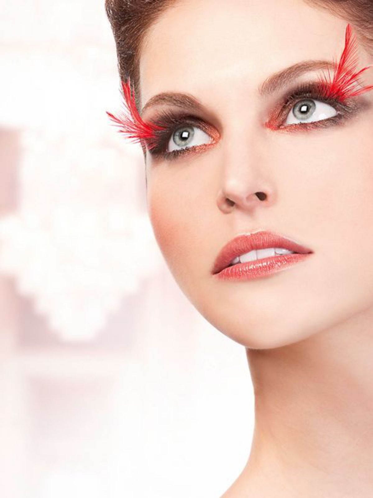 Dorisue Sexy Red feather lashes Red Flaire Halloween eyelashes Long Extra extension false eye Makeup Party Queen lover one pair P11