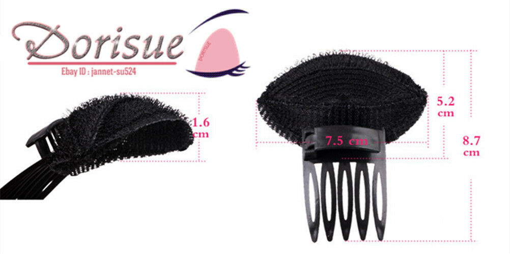 Bang Hair Lift Volume Styling Making Tool Bump Up Insert Tool Hair Comb 2 pc Black and Brown