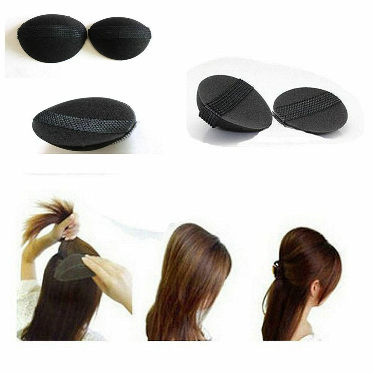 2 pcs Hair Volume Boost Invisible Sponge Bases Fluffy Bump Up Puff Insert Foam